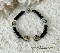 ハンドメイド⭐️天然石ブレスレット2957⭐️1点もの ダルメシアンジャスパー