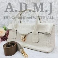 A.D.M.J×earコラボ クロコ型押し スリムウォレット ライトピンク