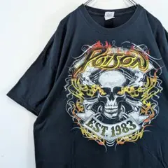 US古着 POISON ポイズン バンドTシャツ バンT ドクロ 黒 2XL