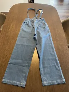 【新品】ベルメゾン　サスペンダー付きライトブルーパンツ　150