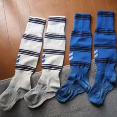 hummel サッカーソックス 2足セット ホワイト ブルー