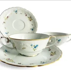 新品未使用Noritake ノリタケ 散らし花 スープカップ ソーサー 金彩2客のサムネイル