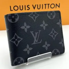 極美品 ブラック 二つ折り財布 M61695 LOUIS VUITTON ヴィトン 財布 メンズ 二つ折り モノグラム 正規