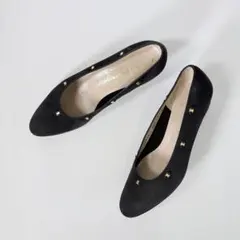 フェラガモ スウェード パンプス ブラック イタリア製 8B 25.0cm相当のサムネイル