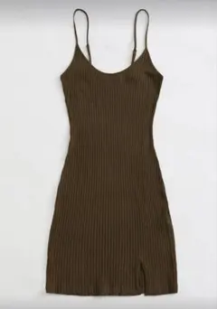 SHEIN リブニットキャミワンピース ブラウン