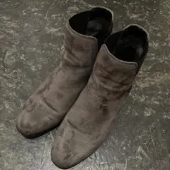 オリエンタルトラフィック グレー スエード サイドゴアブーツ ヒール6cm