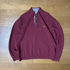 LACOSTE バーガンディ ボタン付きニット 8