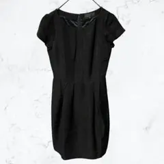 13571 アンタイトル 半袖ワンピース 黒M 卒業式 入学式 礼服 セレモニー