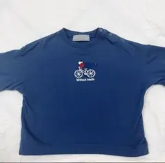 半袖 100cm Tシャツ 自転車 男の子 刺繍 肩ボタン 幼稚園着