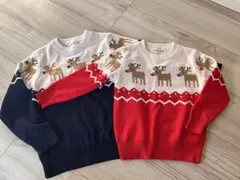 トナカイ柄セーター2色セット　120㎝