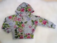 花柄フード付きパーカー（ラインストーン付き）