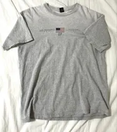 【古着】GAP Tシャツ グレー 星条旗ロゴ　ゆったりしたSサイズ　プリントT