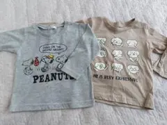 長袖カットソー 2枚セット　ベビートップス　ベビー長袖Tシャツ　80サイズ