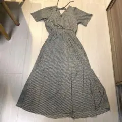 幾何学模様 半袖シャツワンピース