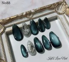 No88オーダー可能＊マグネット　ミラー　埋め尽くし　ハート　ジェルネイルチップ