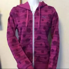 新品！プーマ☆パーカー☆フード付きパーカー☆M☆紫水玉☆ラスト1点！