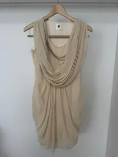 Bou Jeloud ベージュ ドレープドレス38号サイズ