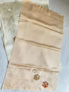 イエローホワイトに和柄生地／ピンクオレンジの和柄生地