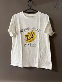 値下げしました トラ イラスト Tシャツ ホワイト 半袖のサムネイル
