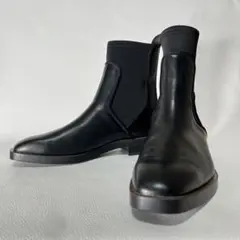 未使用級 ✨ザラ レザーサイドゴアブーツ ソックス24.5cm ブラック 伸縮