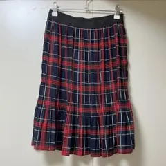 チェック柄 プリーツスカート ひざ丈のサムネイル