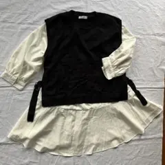 INGNI レイヤードニットベストブラウス