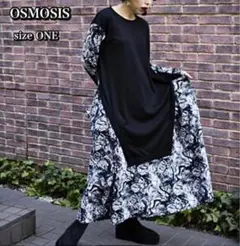 美品✨オズモーシス サイドドレープ切替 ワンピース フリーサイズ オールシーズン