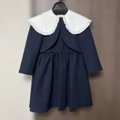 卒入式　女の子　フォーマル　ワンピース　ネイビー