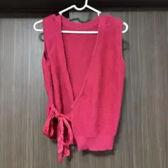Lily Brown ピンク　カシュクールニットトップス