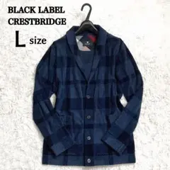 美品✨ブラックレーベルクレストブリッジ チェック柄ニットジャケット カーディガン