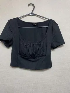 shein クロップトップ　黒色　 サイズ:S