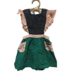 bonjour diary ドット エプロン ワンピース 4y