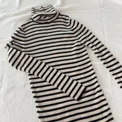 UNIQLO ユニクロ ボーダー タートルネック セーター ニット インナー