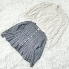 【子供服】 130cm 女の子 カーディガン 2枚セット ブルー ホワイト GU