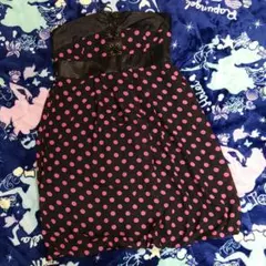 ピンク ドット柄 バルーンワンピース ベアワンピース ミニーちゃん 韓国