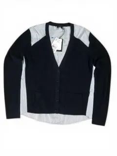 【新品】ジョゼフ　紺色　カーディガン　シルク　ウール　長袖