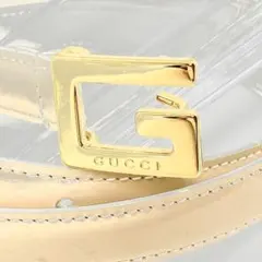 GUCCI グッチ ベルト細 80cm 32in Gバックル ライトベージュのサムネイル