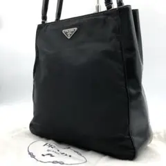 상태좋음 プラダ トートバッグ 黒 ナイロン レザー 三角ロゴプレート 肩掛け