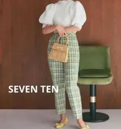 SEVEN TEN セブンテン ツイードパンツ チェック グリーン Mサイズ