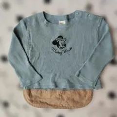 ミッキー 長袖Tシャツ　トップス　ロンT　保育園着 90cm Disney