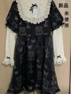 【新品】ゴッシク ロリータ 黒い蝶柄 ワンピース