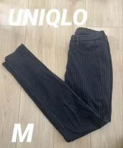UNIQLO ネイビー　ストライプ スキニーパンツ M