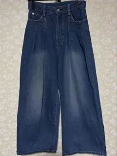 PAGEBOY ページボーイ /タックデニムパンツ ネイビー SSサイズ 短丈のサムネイル