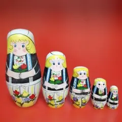 新品 マトリョーシカ 7体 ノルウェー民族衣装 黒 木製 手描き 北欧 置物 新品 マトリョーシカ 7体 ノルウェー民族衣装 木製 手描き 北欧 置物