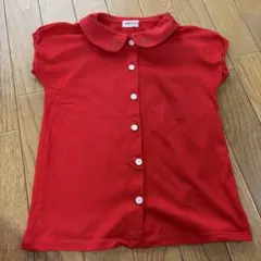 miki HOUSE 半袖シャツ 120 レッド