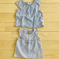 【美品・期間限定】H&M ストライプフリルタンクトップ 2点セット