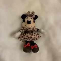 ミニーマウス ヒョウ柄ぬいぐるみ