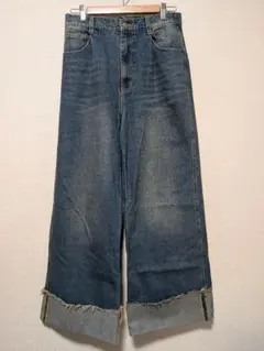 CLEL ヴィンテージデザイン ロールアップデニムパンツ Mサイズ