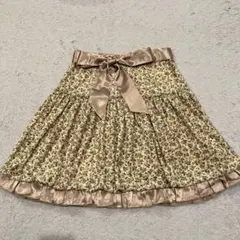 レストローズ　スカート　ベロア　花柄　ピンク　ドール　ガーリー　日本製