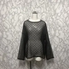美品　HARDY NOIR 21ssデザインシアーブラウス　メッシュ　刺繍Hロゴのサムネイル